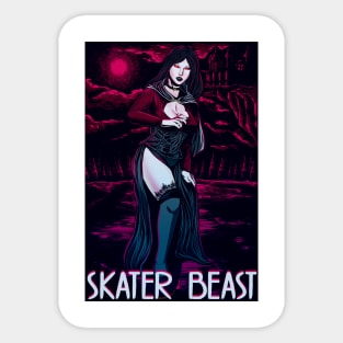 Vampire, Skateboard, Skater, City, Halfpipe, Girl Sticker